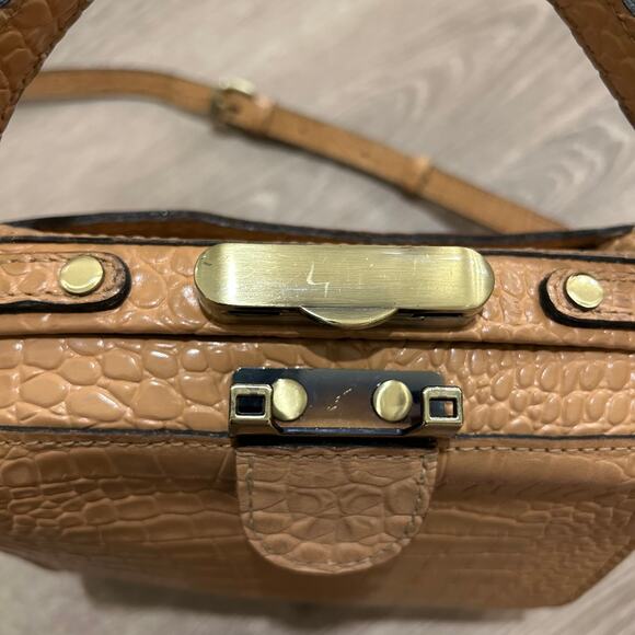 Patricia Nash Nela Croc Embossed Leather Satchel Biscuit Top Handle Crossbody - Picture 9 of 16